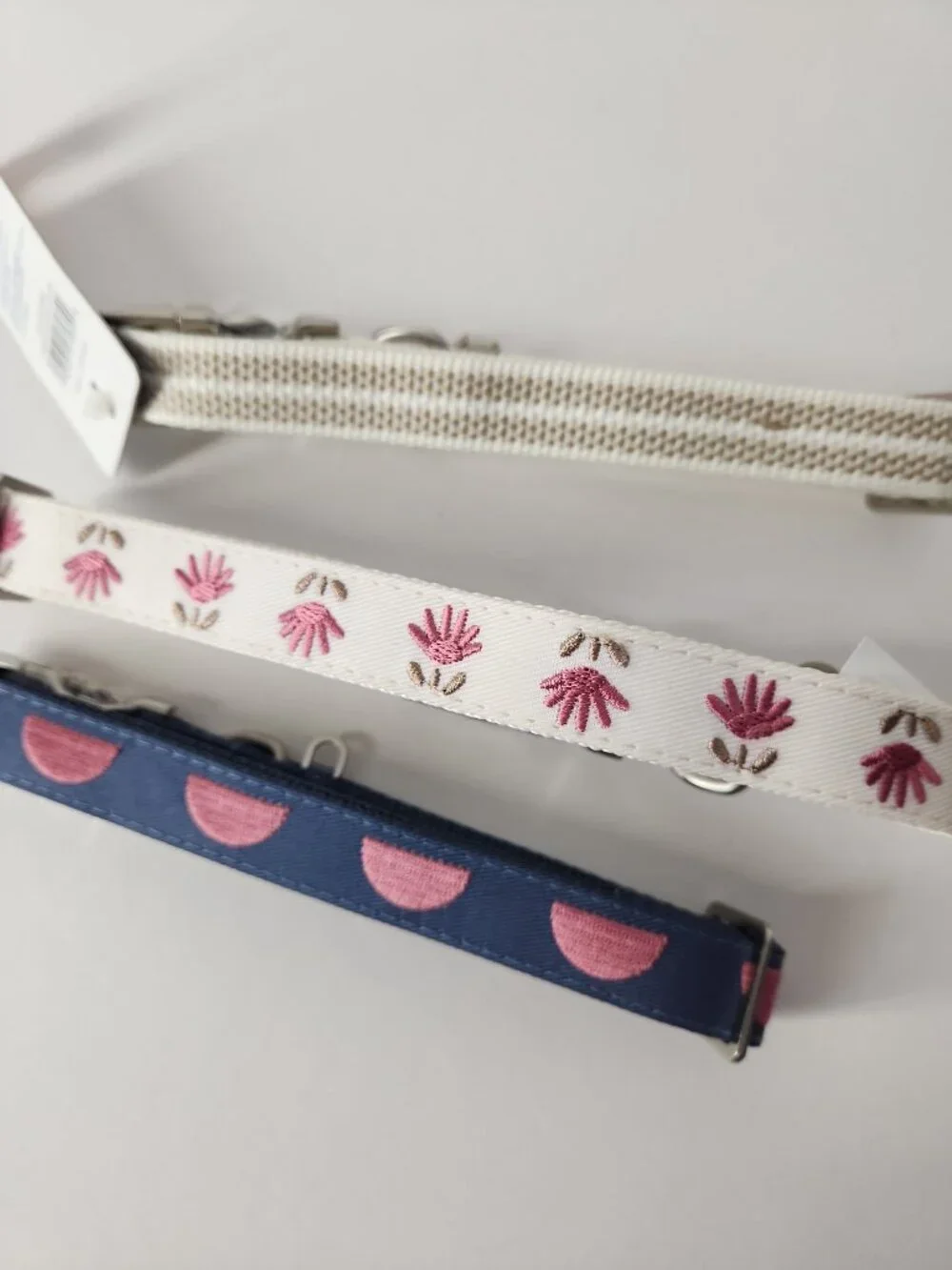 Set of 3 Dog Collars M Medium Top-Paw new bundle lot pink flower mauve circle